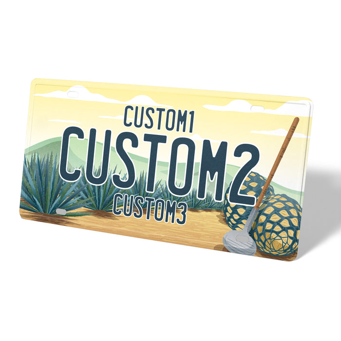 Agave Metal License Plate