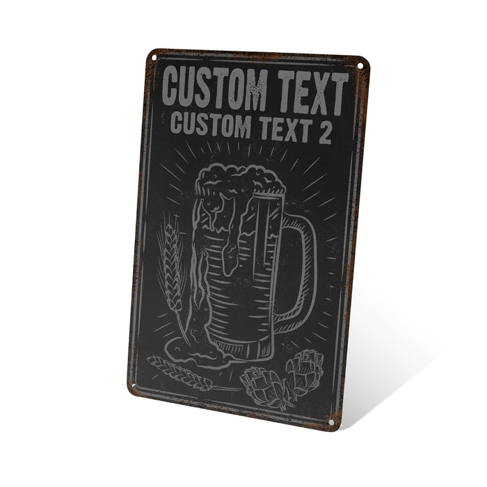 Beer Mug Tin Sign