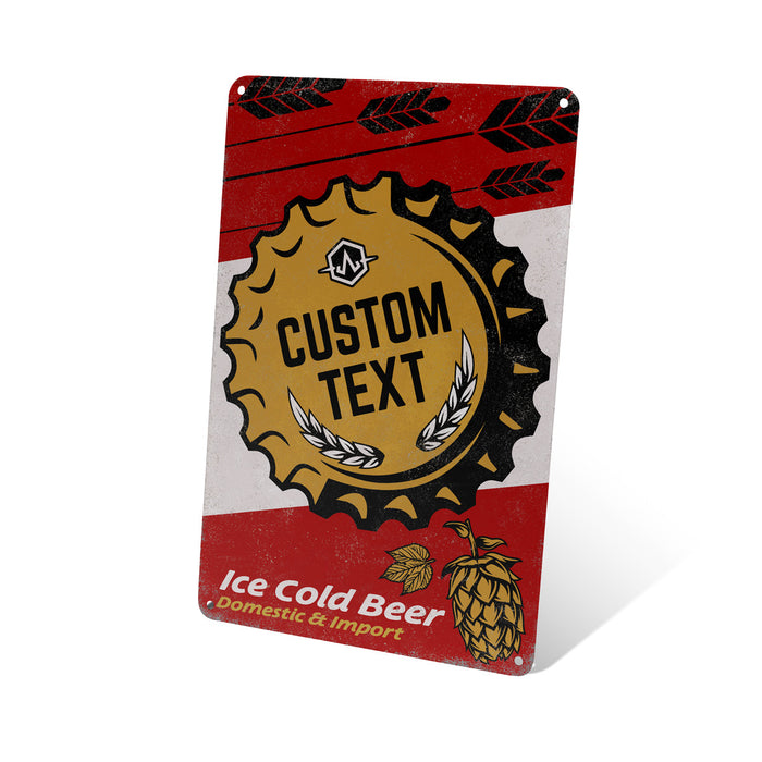 Beer Bottle Cap Tin Sign