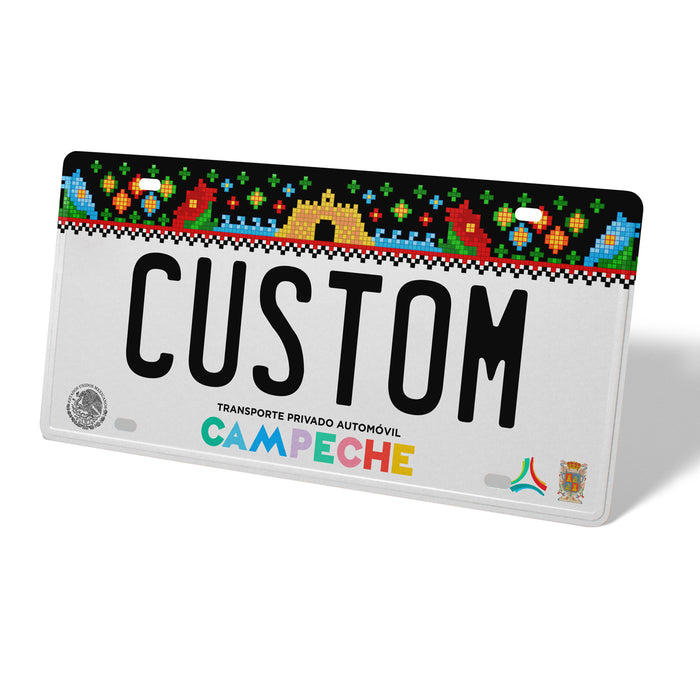 Campeche Metal License Plate