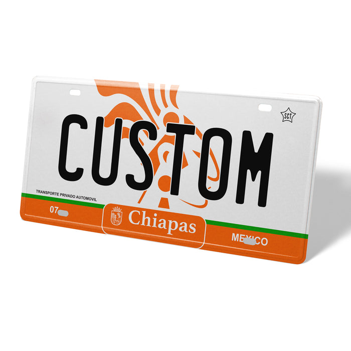 Chiapas Metal License Plate