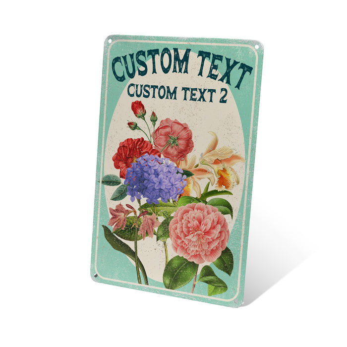 Flowers Tin Sign