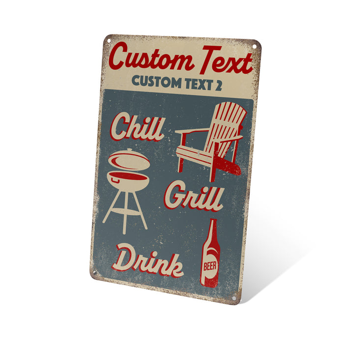 Grilling Tin Sign