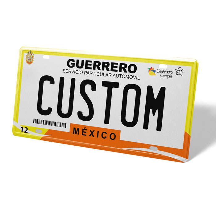 Guerrero Metal License Plate
