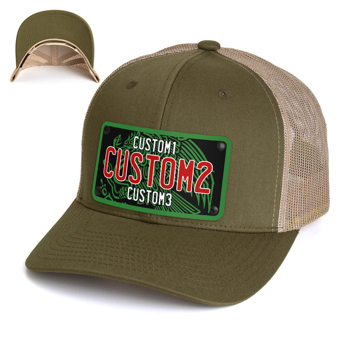 MX Black Green Red Universal License Plate Hat