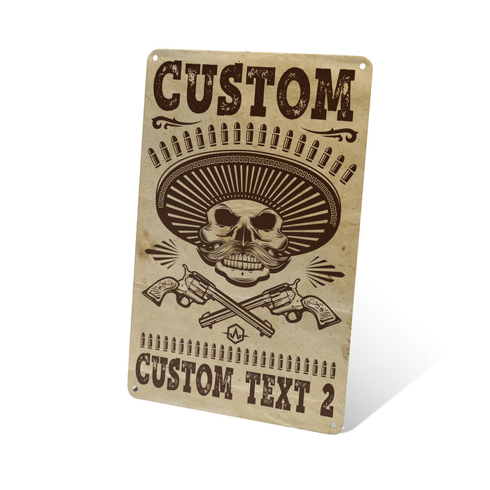 Pistolero Tin Sign