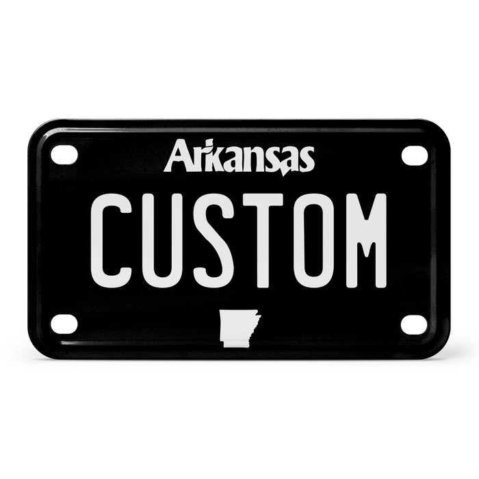 Arkansas Mini Blackout Metal License Plate