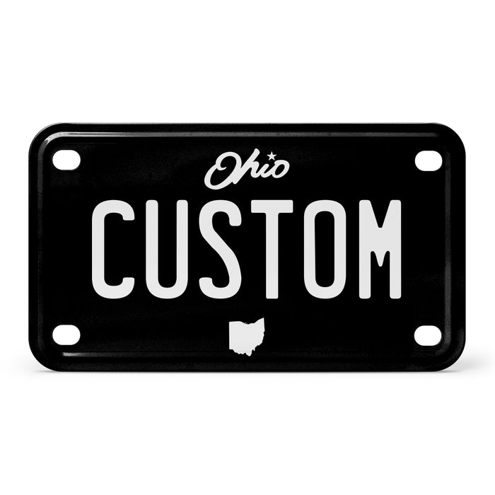 Ohio Mini Blackout Metal License Plate