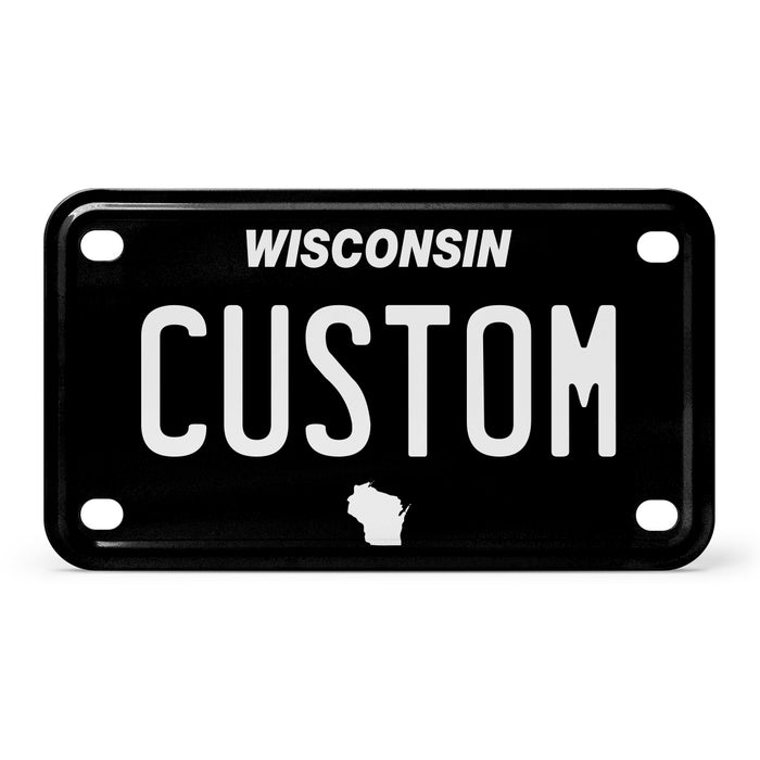 Wisconsin Mini Blackout Metal License Plate