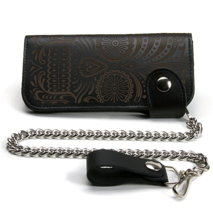 Chain Wallet - Paisley Skull