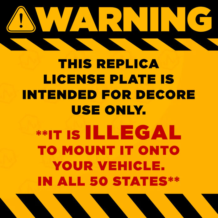 Black & Yellow Universal Metal License Plate