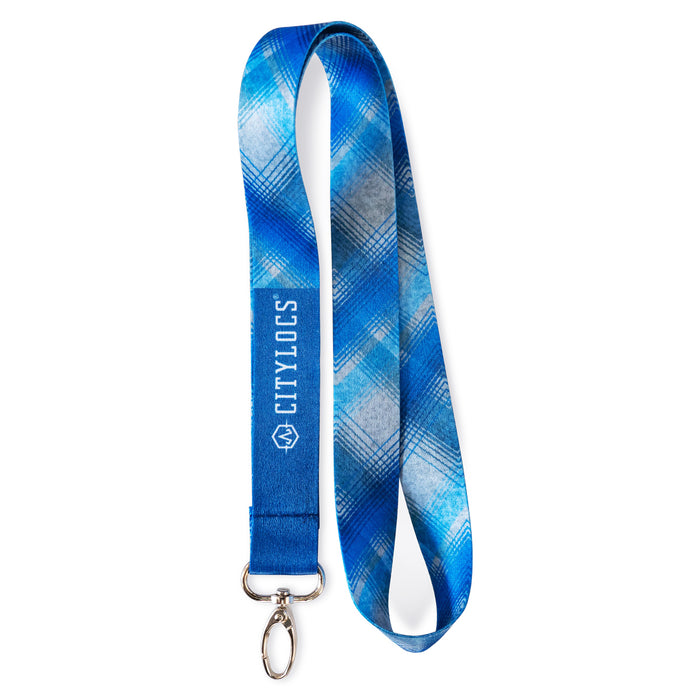 Blue Plaid Lanyard