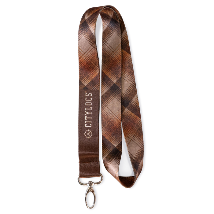 Brown Plaid Lanyard