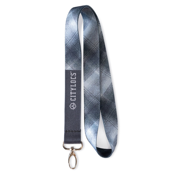 Gray Plaid Lanyard