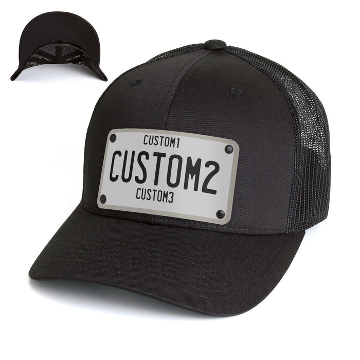 Gray & Black Universal License Plate Hat