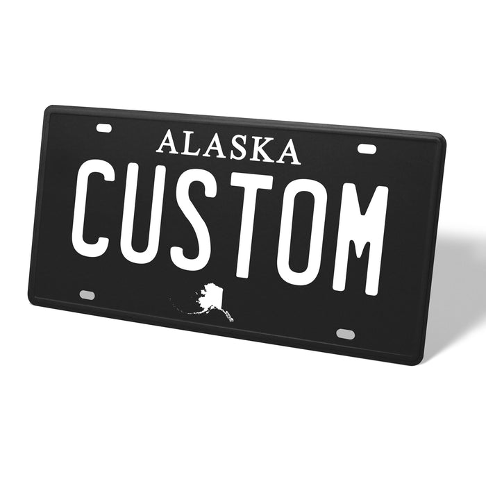 Alaska Blackout Metal License Plate