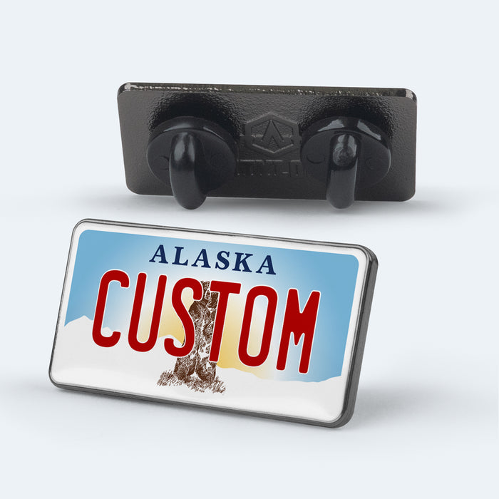 Alaska License Plate Enamel Pin