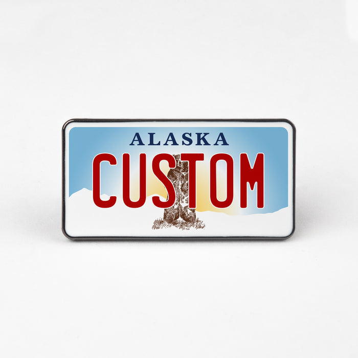 Alaska License Plate Enamel Pin