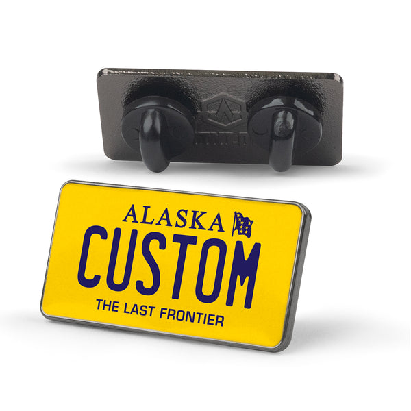 Alaska Yellow License Plate Enamel Pin