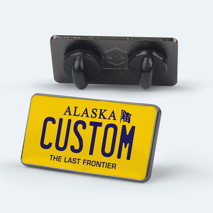 Alaska Yellow License Plate Enamel Pin