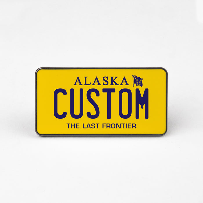 Alaska Yellow License Plate Enamel Pin