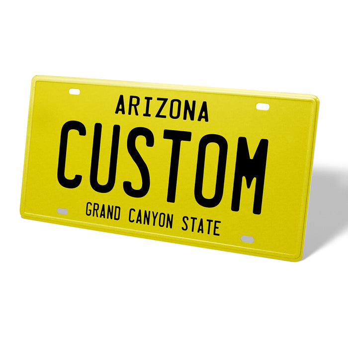 Arizona Yellow Metal License Plate