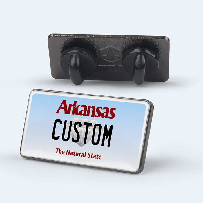 Arkansas License Plate Enamel Pin