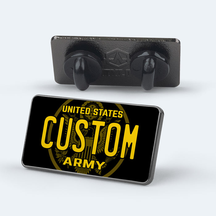 Army License Plate Enamel Pin