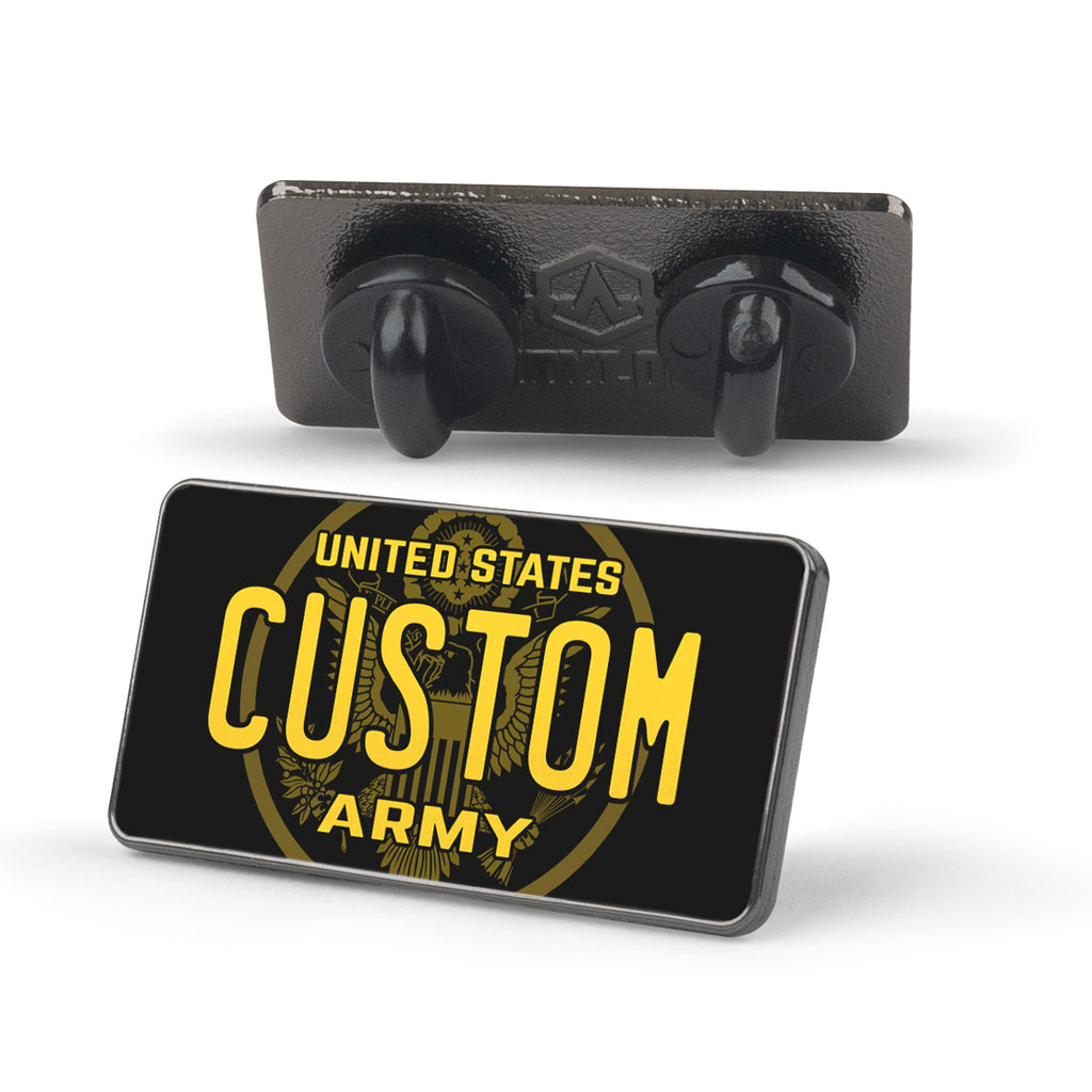 Army License Plate Enamel Pin