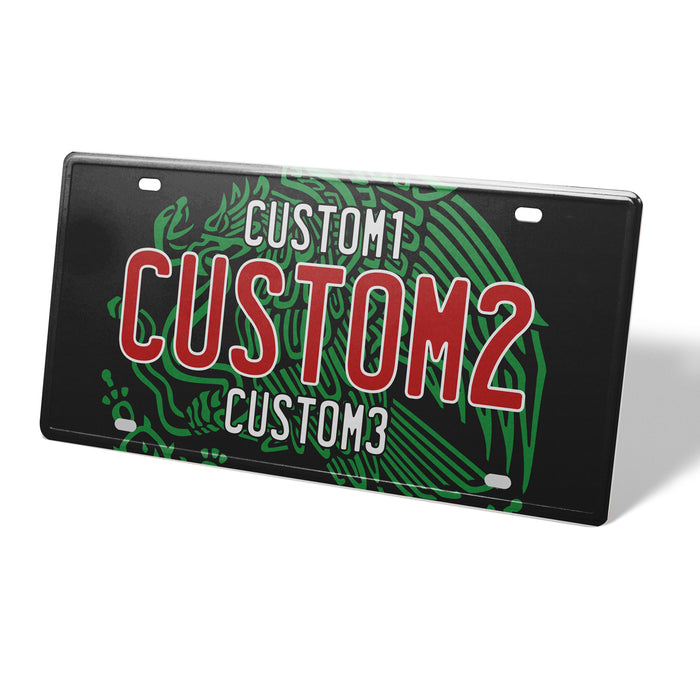 MX Black Green Red Universal Metal License Plate