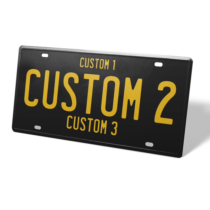 Black & Yellow Universal Metal License Plate