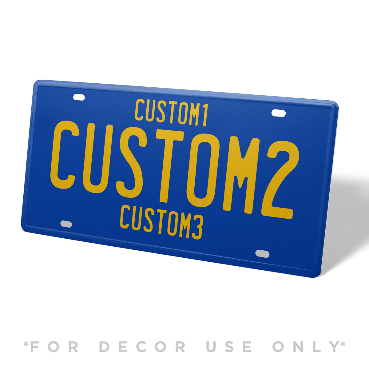 Custom Blue & Yellow Universal Replica License Plate — CityLocs