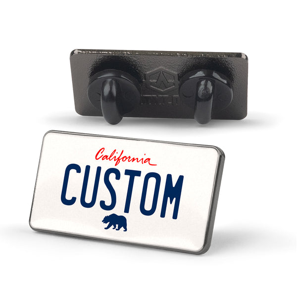 California White License Plate Enamel Pin