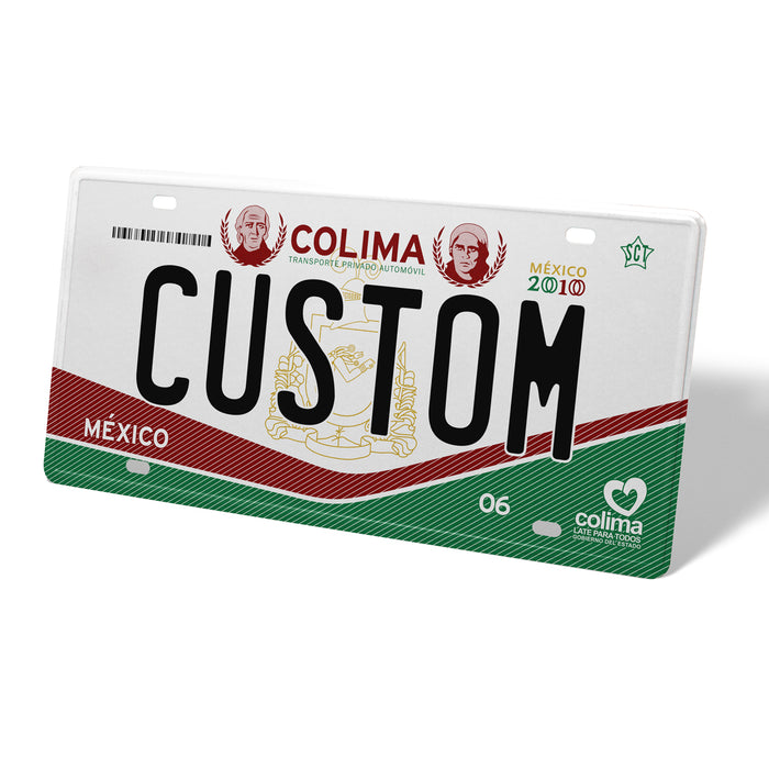 Colima Metal License Plate