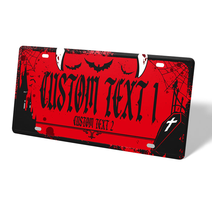 Vampire Spooky Metal License Plate