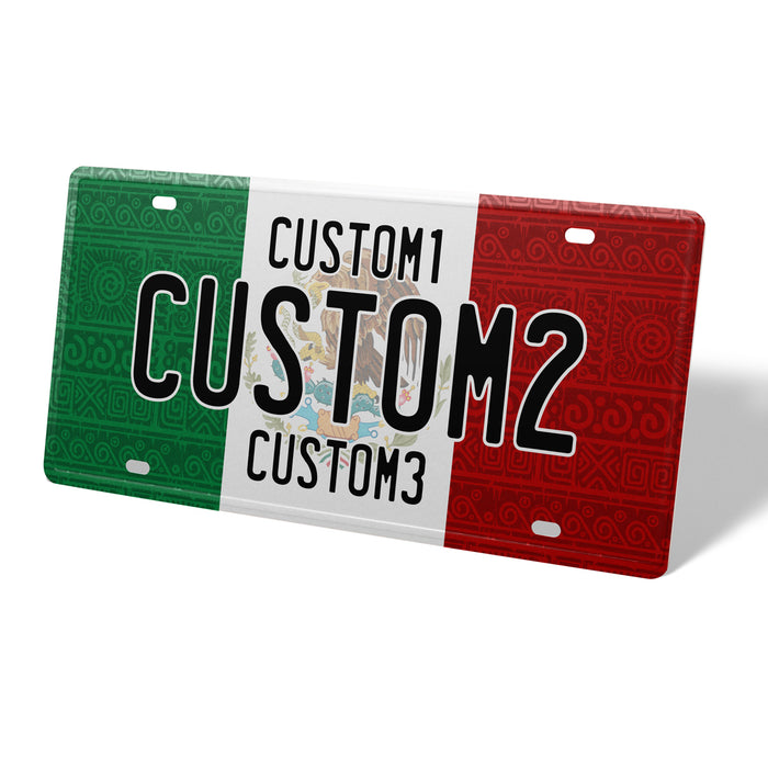 MX Flag Universal Metal License Plate