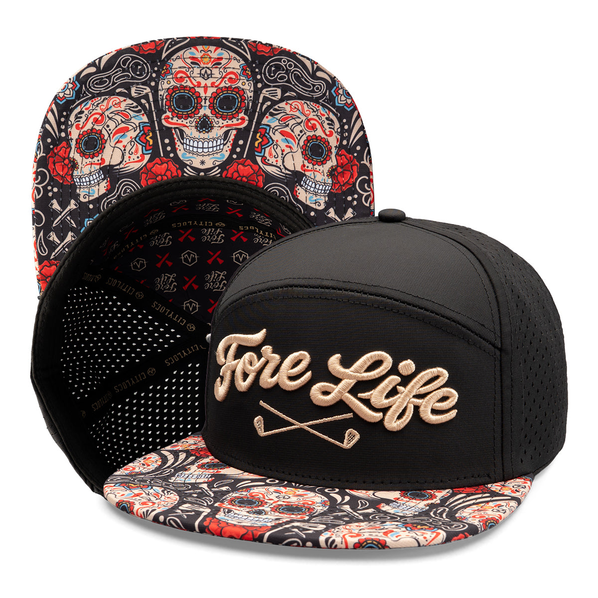 Fore Life Dia de los muertos golf hat