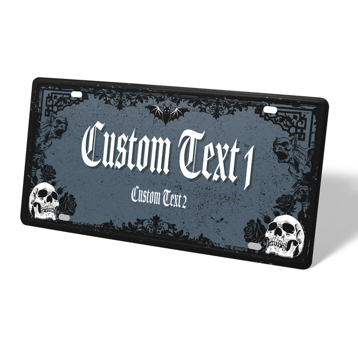Gothic Spooky Metal License Plate