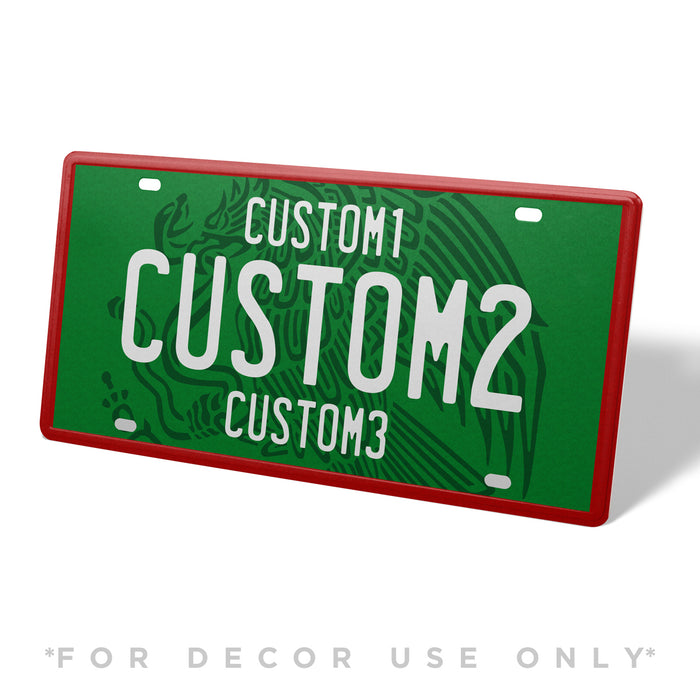 MX Green Red White Universal Metal License Plate