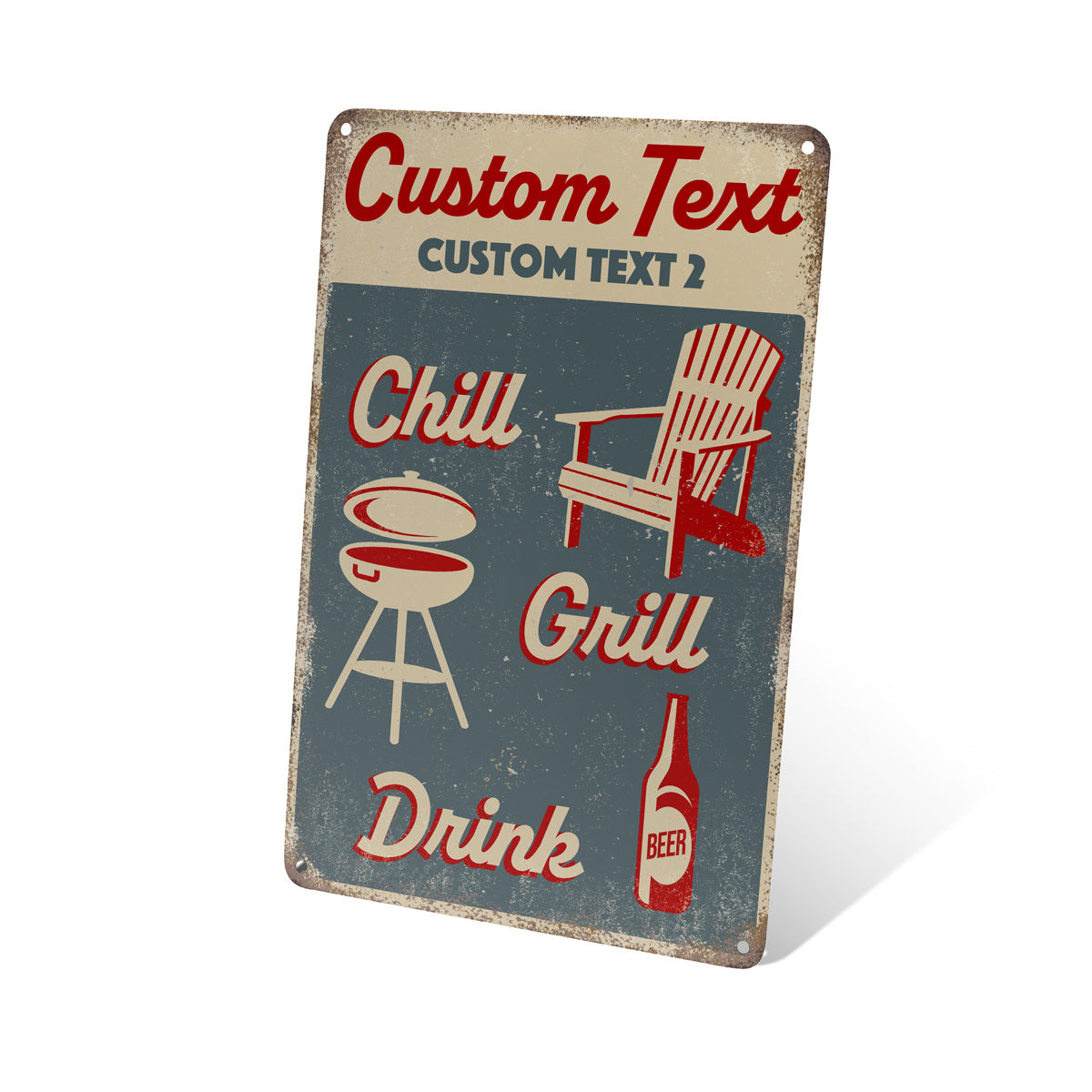 Custom BBQ Grilling Tin Sign Personalize Your Grill Zone — CityLocs