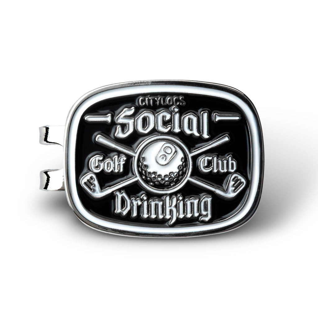 Social Drinking Club Golf Ball Marker Hat Clip