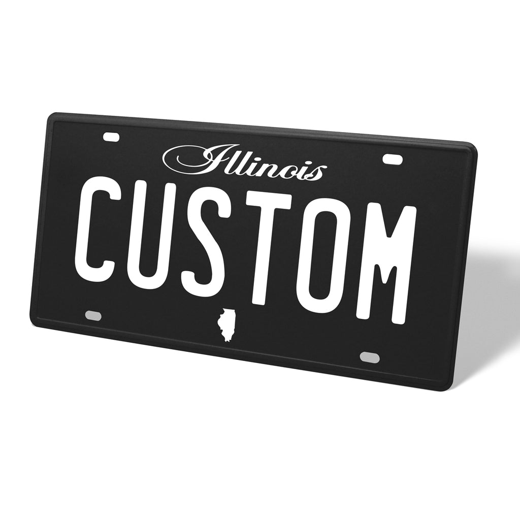 Illinois Blackout Metal License Plate