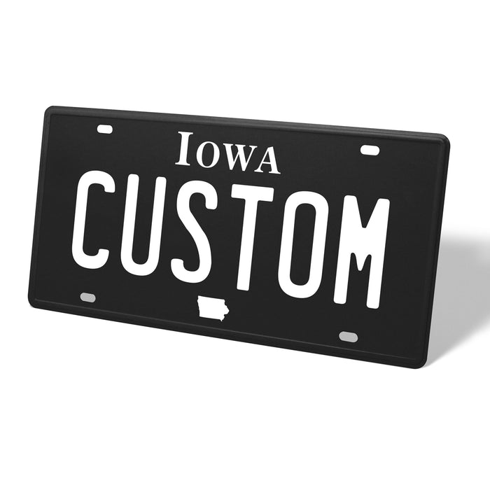 Iowa Blackout Metal License Plate