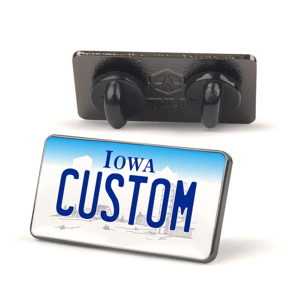 Iowa License Plate Enamel Pin