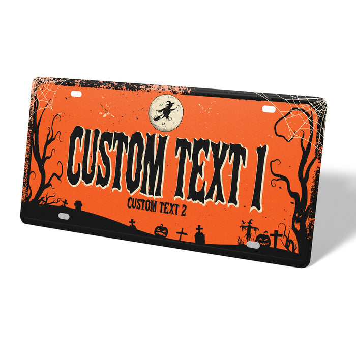 Halloween Spooky Metal License Plate