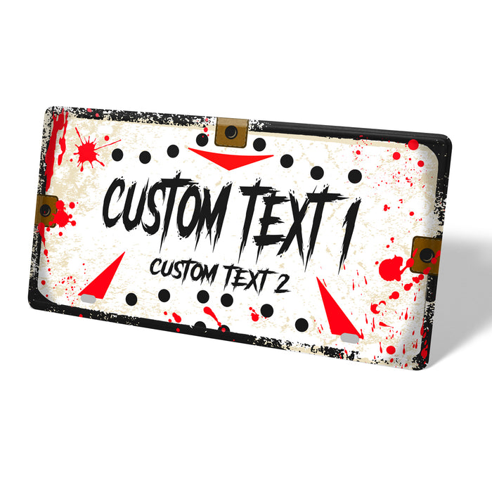 JASON13 Spooky Metal License Plate