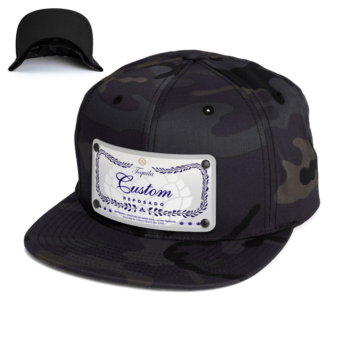 Blue Class Top-Shelf Liquor Label Hats