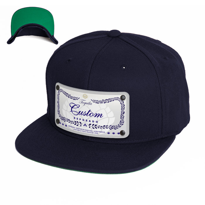 Blue Class Top-Shelf Liquor Label Hats