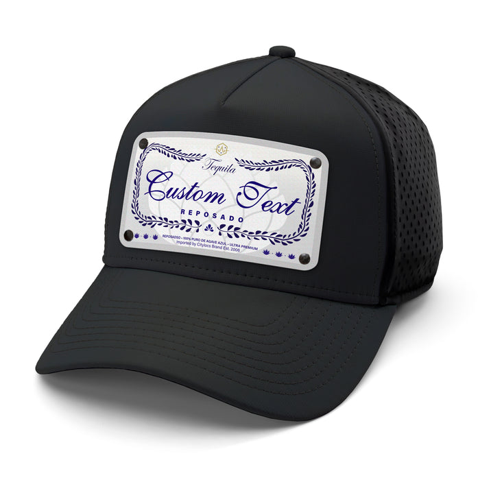 Blue Class Top-Shelf Liquor Label Hats
