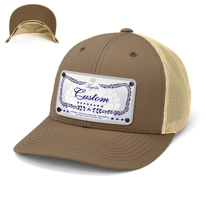 Blue Class Top-Shelf Liquor Label Hats